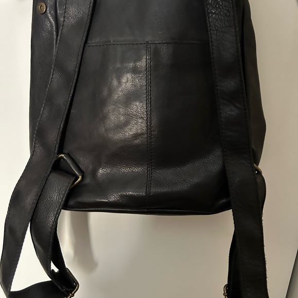 Black Leather Backpack - Picture 2 of 3